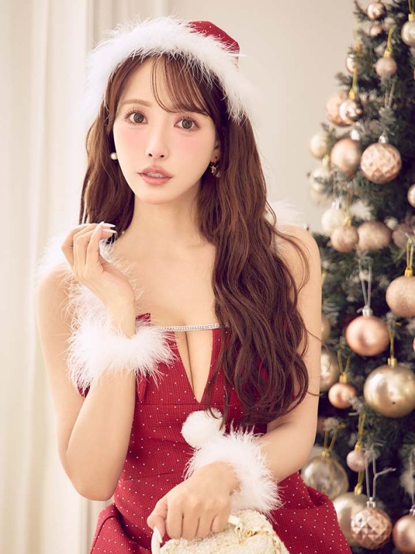 画像36: 【ノベルティ対象】【即日発送】【サンタ】リボンファーサンタコスプレ【コスプレ4点セット】【XS-XLサイズ/2カラー】[OF01/OF04] (36)