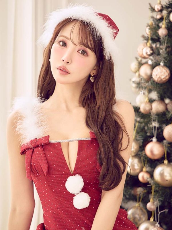 画像38: 【ノベルティ対象】【即日発送】【サンタ】リボンファーサンタコスプレ【コスプレ4点セット】【XS-XLサイズ/2カラー】[OF01/OF04] (38)