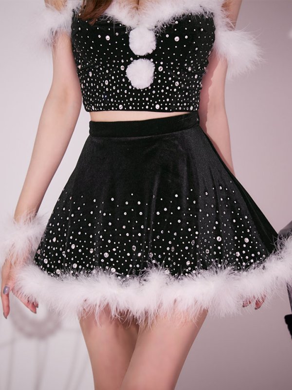 画像15: 【ノベルティ】【即日発送】【送料無料！】【サンタ】スノービジューセットアップサンタコスプレ【コスプレ5点セット】【XS-Lサイズ/3カラー】[OF03] (15)