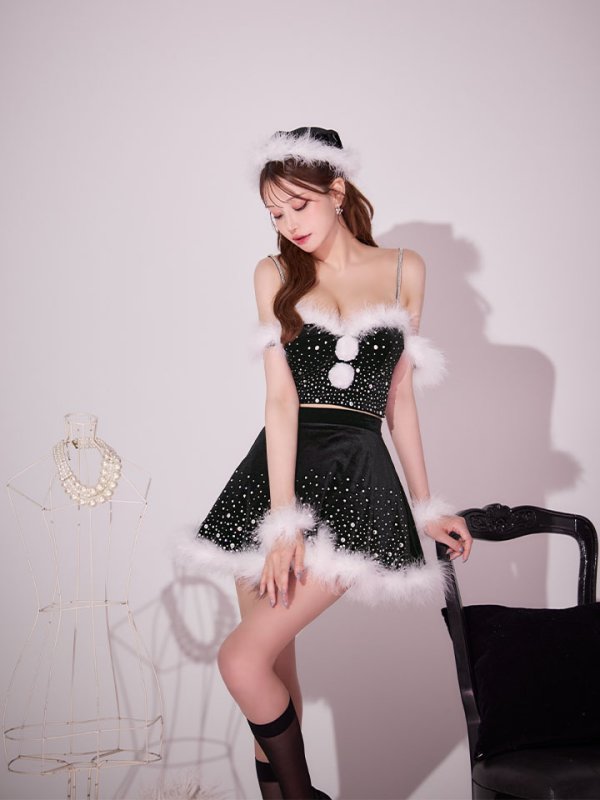 画像9: 【ノベルティ】【即日発送】【送料無料！】【サンタ】スノービジューセットアップサンタコスプレ【コスプレ5点セット】【XS-Lサイズ/3カラー】[OF03] (9)