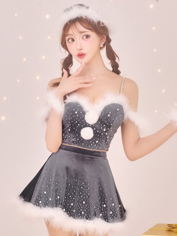 画像21: 【ノベルティ】【即日発送】【送料無料！】【サンタ】スノービジューセットアップサンタコスプレ【コスプレ5点セット】【XS-Lサイズ/3カラー】[OF03] (21)