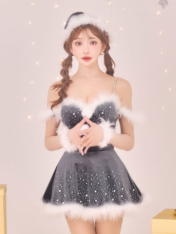 画像25: 【ノベルティ】【即日発送】【送料無料！】【サンタ】スノービジューセットアップサンタコスプレ【コスプレ5点セット】【XS-Lサイズ/3カラー】[OF03] (25)