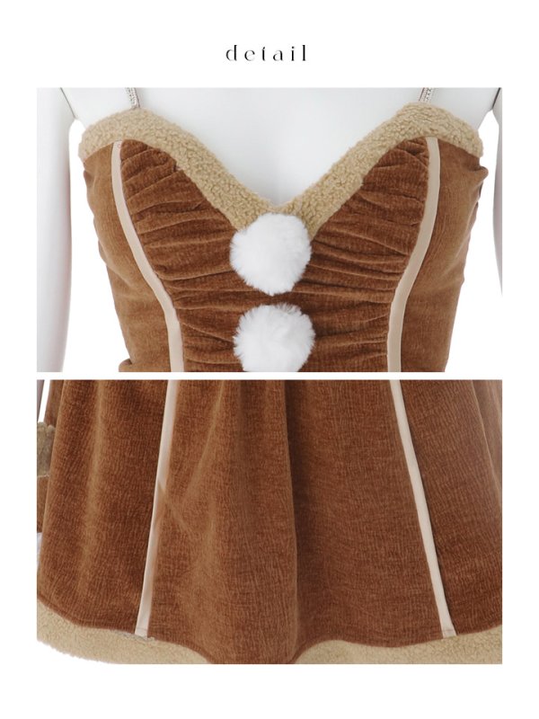 画像25: 【即日発送】【サンタ】ボアセットアップベルトトナカイコスプレ【コスプレ7点セット】【S-Lサイズ/1カラー】[OF04] (25)