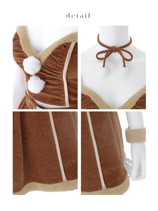 画像26: 【即日発送】【サンタ】ボアセットアップベルトトナカイコスプレ【コスプレ7点セット】【S-Lサイズ/1カラー】[OF04] (26)