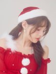 画像41: 【即日発送】【サンタ】袖付きシフォンワンピースビジューサンタコスプレ【コスプレ3点セット】【S-Mサイズ/2カラー】[OF04] (41)