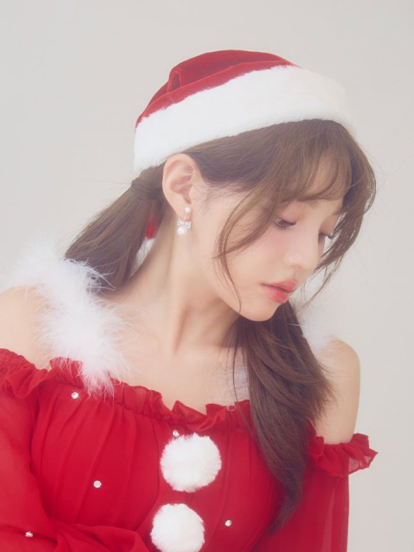 画像41: 【即日発送】【サンタ】袖付きシフォンワンピースビジューサンタコスプレ【コスプレ3点セット】【S-Mサイズ/2カラー】[OF04] (41)