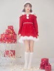 画像25: 【即日発送】【サンタ】袖付きシフォンワンピースビジューサンタコスプレ【コスプレ3点セット】【S-Mサイズ/2カラー】[OF04] (25)