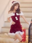 画像7: 【即日発送】【サンタ】オフショルファービジューマーメイドサンタコスプレ【コスプレ4点セット】【XS-Lサイズ/2カラー】[HC03] (7)