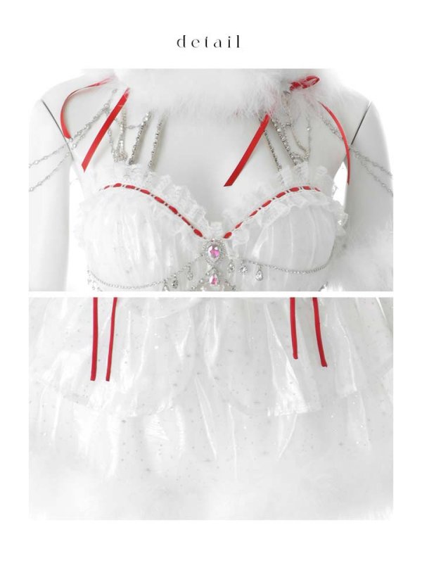 画像22: 【即日発送】【サンタ】桜咲乃愛ちゃんコラボフレアレースビジューベアーサンタコスプレ【コスプレ5点セット】【XS-Mサイズ/1カラー】[OF03] (22)