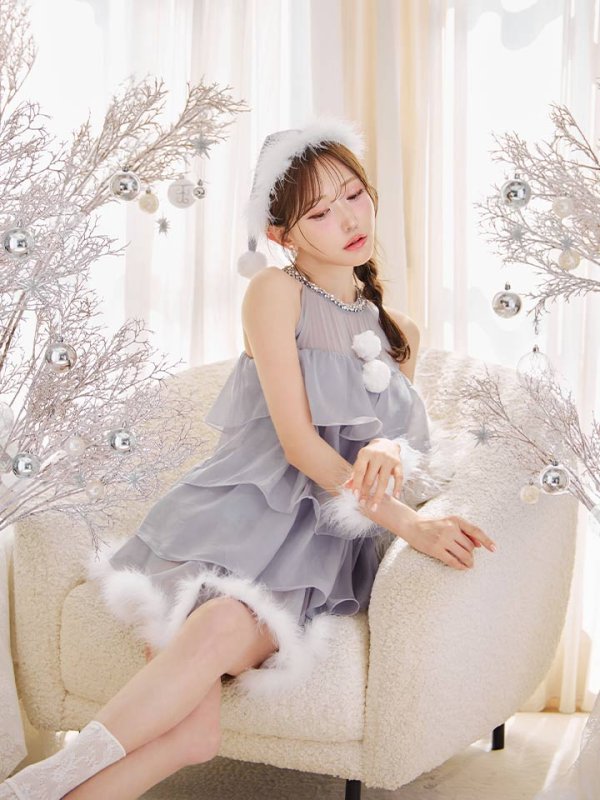 画像11: 【即日発送】【サンタ】アメスリフリルホルターネックサンタコスプレ【コスプレ4点セット】【XS-Lサイズ/2カラー】[OF04] (11)