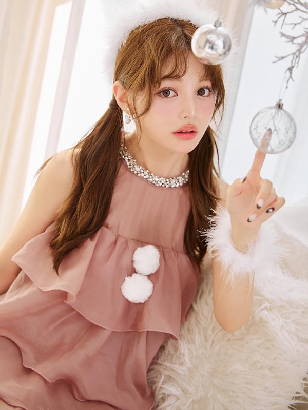 画像17: 【即日発送】【サンタ】アメスリフリルホルターネックサンタコスプレ【コスプレ4点セット】【XS-Lサイズ/2カラー】[OF04] (17)