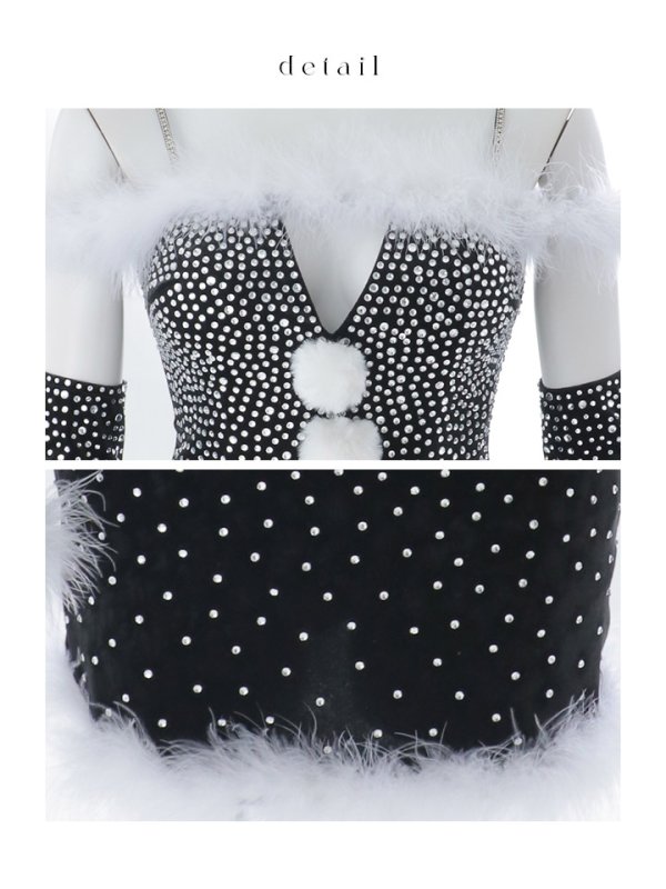 画像25: 【即日発送】【サンタ】グラデーションビジューアームウォーマー付きサンタコスプレ【コスプレ4点セット】【XS-Mサイズ/2カラー】[HC03] (25)