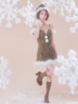 画像14: 【即日発送】【サンタ】ファーショルダーシースルーフレアサンタコスプレ【コスプレ5点セット】【XS-XLサイズ/2カラー】[OF04] (14)