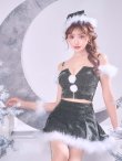 画像21: 【即日発送】【サンタ】ファーショルダーシースルーフレアサンタコスプレ【コスプレ5点セット】【XS-XLサイズ/2カラー】[HC03] (21)