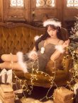画像19: 【即日発送】【サンタ】ファーショルダーシースルーフレアサンタコスプレ【コスプレ5点セット】【XS-XLサイズ/2カラー】[HC03] (19)