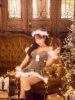 画像23: 【即日発送】【サンタ】ファーショルダーシースルーフレアサンタコスプレ【コスプレ5点セット】【XS-XLサイズ/2カラー】[HC03] (23)