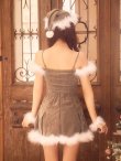 画像25: 【即日発送】【サンタ】ファーショルダーシースルーフレアサンタコスプレ【コスプレ5点セット】【XS-XLサイズ/2カラー】[HC03] (25)