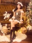 画像13: 【即日発送】【サンタ】ファーショルダーシースルーフレアサンタコスプレ【コスプレ5点セット】【XS-XLサイズ/2カラー】[HC03] (13)