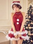 画像21: 【即日発送】【ノベルティ対象】【送料無料！】【サンタ】シフォンホルターネックティアードサンタコスプレ【コスプレ4点セット】【XS-Lサイズ/2カラー】[OF01/OF04] (21)