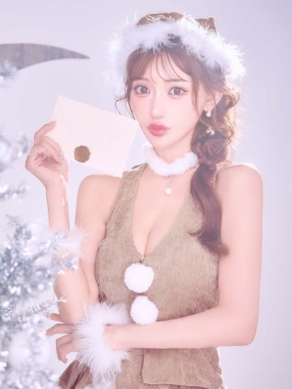 画像29: 【即日発送】【サンタ】ホルターネックジップセットアップサンタコスプレ【コスプレ6点セット】【XS-XLサイズ/2カラー】[HC03] (29)