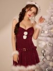 画像1: 【即日発送】【サンタ】クラシカルベルト付きサンタコスプレ【コスプレ6点セット】【XS-Lサイズ/3カラー】[OF03] (1)