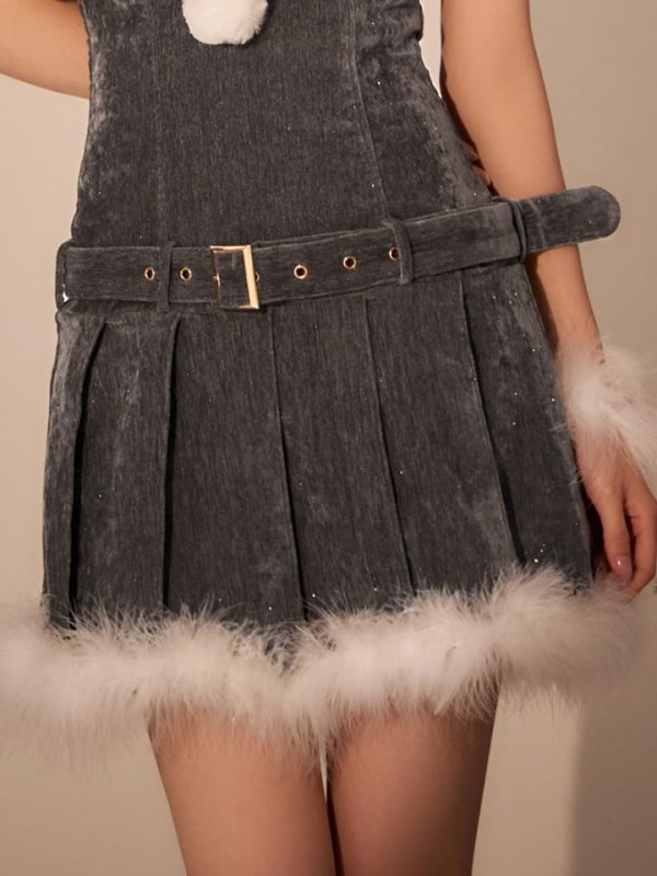 画像18: 【即日発送】【サンタ】クラシカルベルト付きサンタコスプレ【コスプレ6点セット】【XS-Lサイズ/3カラー】[OF04] (18)