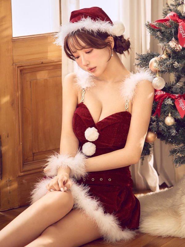 画像19: 【即日発送】【サンタ】クラシカルベルト付きサンタコスプレ【コスプレ6点セット】【XS-Lサイズ/3カラー】[OF03] (19)