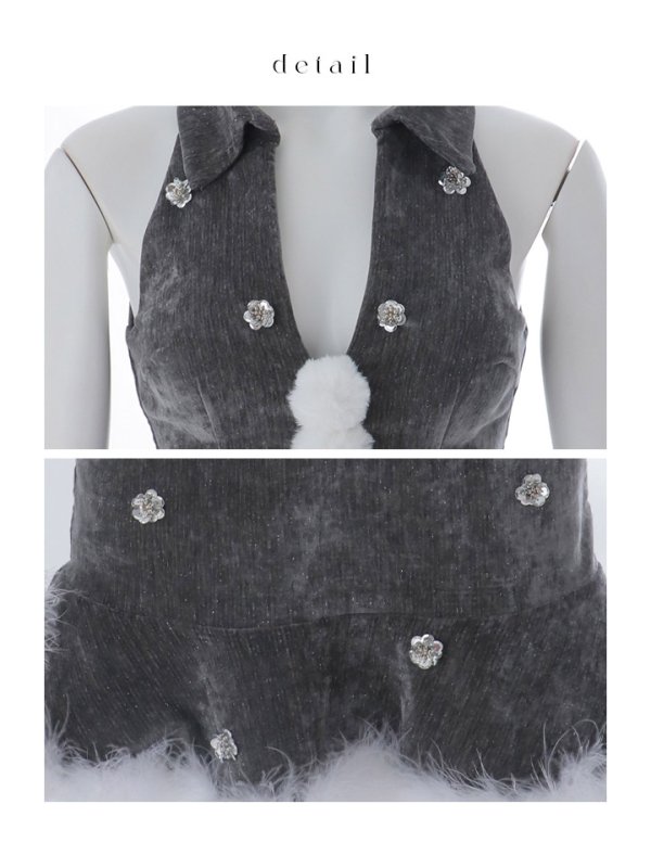 画像43: 【即日発送】【サンタ】スパンコールフラワーサンタコスプレ【コスプレ4点セット】【XS-Lサイズ/2カラー】[HC03] (43)