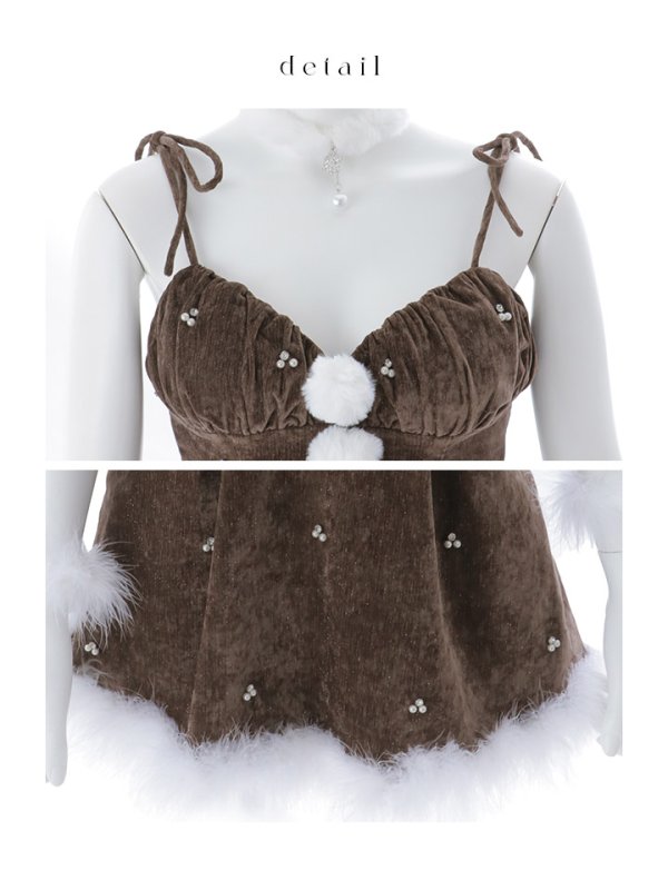 画像21: 【即日発送】【サンタ】　紐リボンフレアビジューサンタコスプレ【コスプレ5点セット】【XS-Mサイズ/2カラー】[HC03] (21)