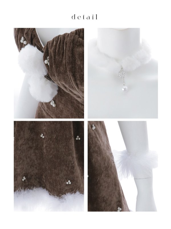 画像20: 【即日発送】【サンタ】　紐リボンフレアビジューサンタコスプレ【コスプレ5点セット】【XS-Mサイズ/2カラー】[HC03] (20)