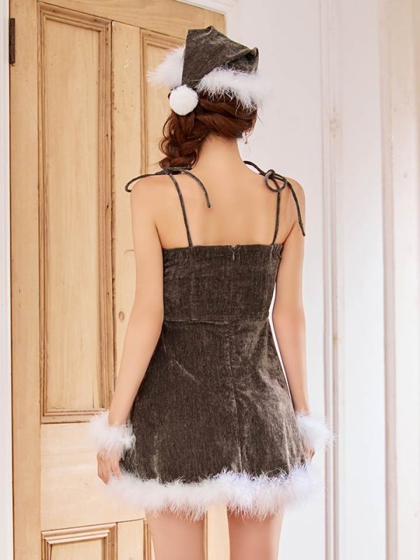 画像16: 【即日発送】【サンタ】　紐リボンフレアビジューサンタコスプレ【コスプレ5点セット】【XS-Mサイズ/2カラー】[HC03] (16)