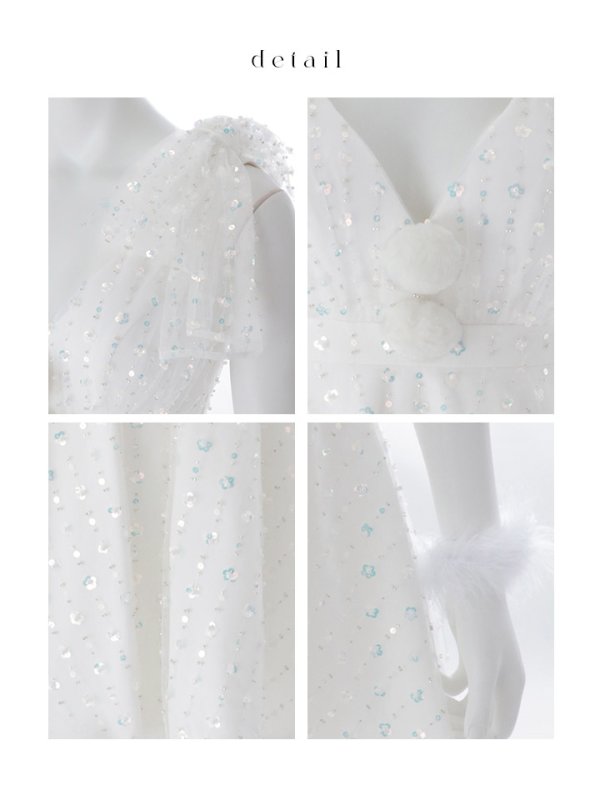 画像24: 【即日発送】【送料無料！】【サンタ】パールスパンコールレースフレアサンタコスプレ【コスプレ3点セット】【S-Lサイズ/1カラー】[HC02] (24)