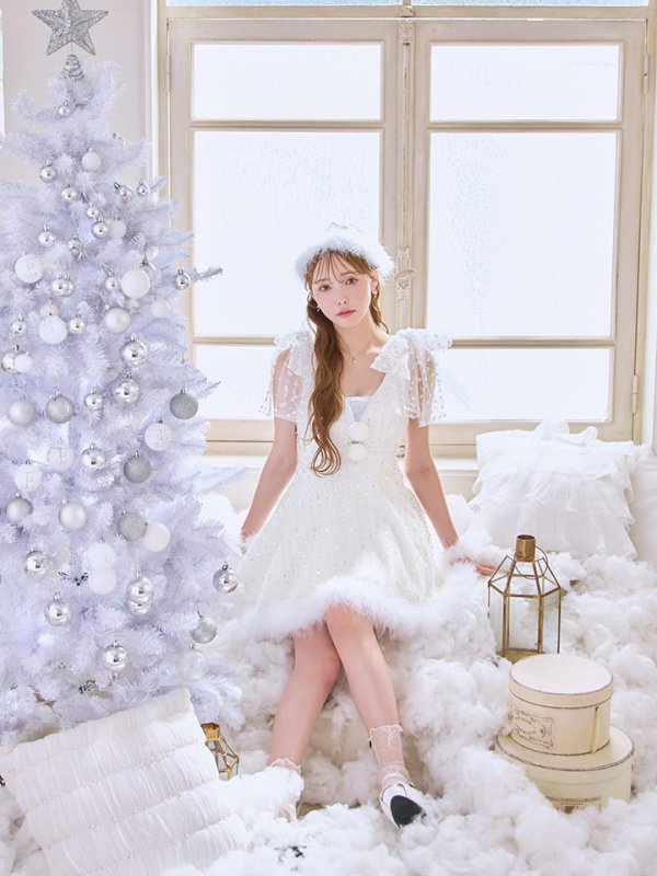 画像10: 【即日発送】【送料無料！】【サンタ】パールスパンコールレースフレアサンタコスプレ【コスプレ3点セット】【S-Lサイズ/1カラー】[HC02] (10)