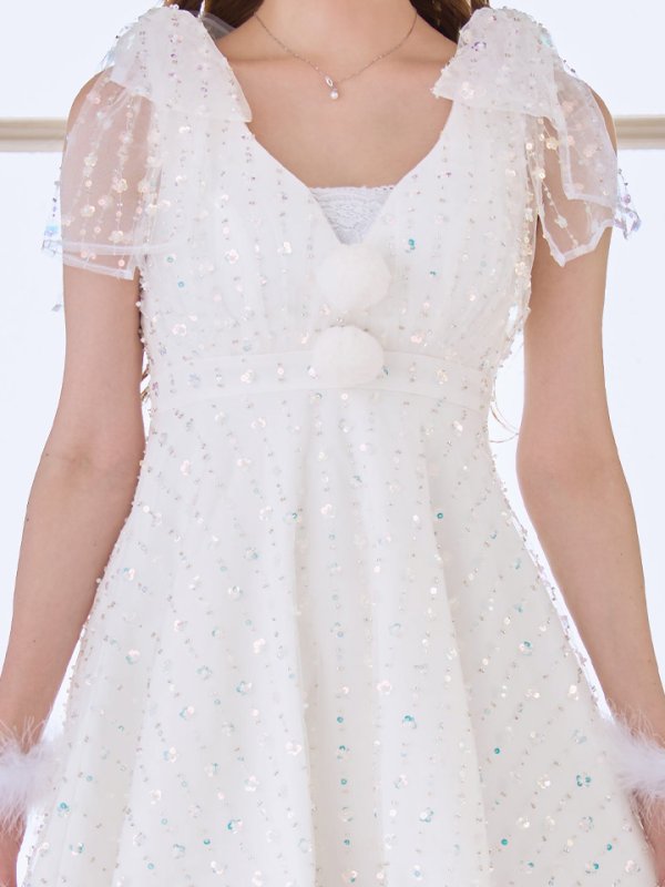 画像20: 【即日発送】【送料無料！】【サンタ】パールスパンコールレースフレアサンタコスプレ【コスプレ3点セット】【S-Lサイズ/1カラー】[HC02] (20)