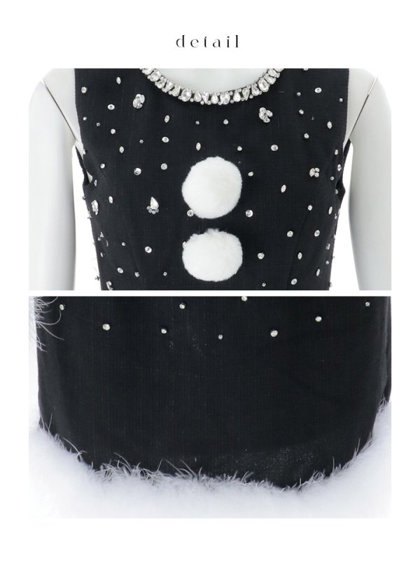 画像26: 【即日発送】【サンタ】ストーンビジューノースリーブタイトサンタコスプレ【コスプレ4点セット】【XS-Lサイズ/3カラー】[OF03] (26)