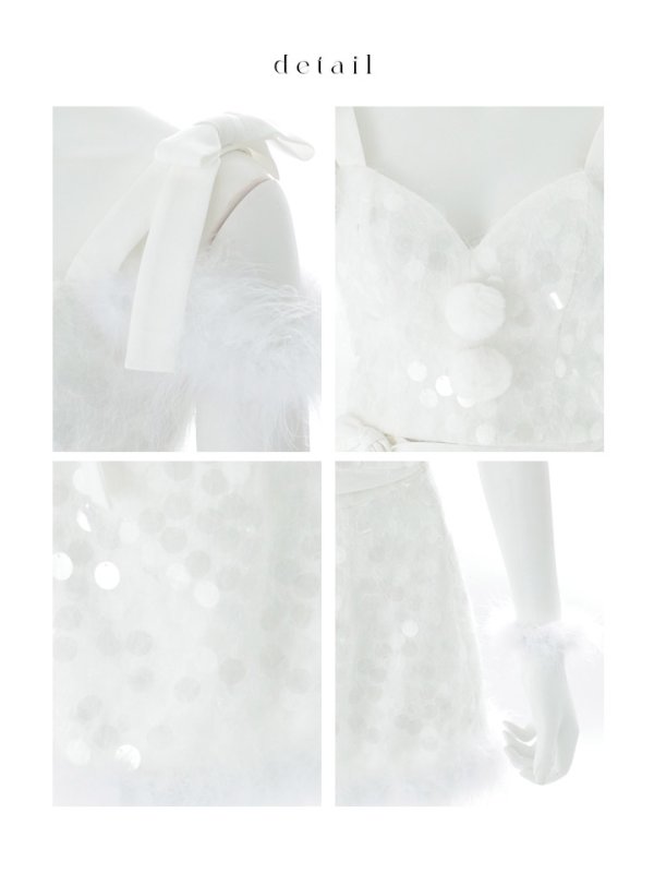 画像20: 【予約 / 12月上旬発送予定】【送料無料！】【サンタ】ラメニットリボンセットアップサンタコスプレ【コスプレ5点セット】【XS-Lサイズ/2カラー】[OF03] (20)