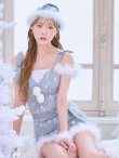画像2: 【予約 / 12月上旬発送予定】【送料無料！】【サンタ】ラメニットリボンセットアップサンタコスプレ【コスプレ5点セット】【XS-Lサイズ/2カラー】[OF03] (2)