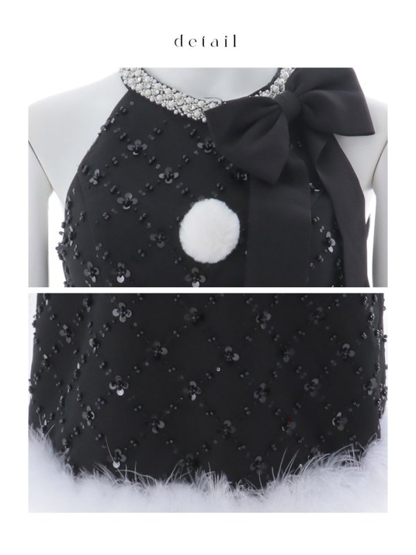 画像43: 【予約 / 11月中旬発送予定】【送料無料！】【サンタ】サイドリボンツイードビジューサンタコスプレ【コスプレ5点セット】【XS-Lサイズ/2カラー】[OF03] (43)