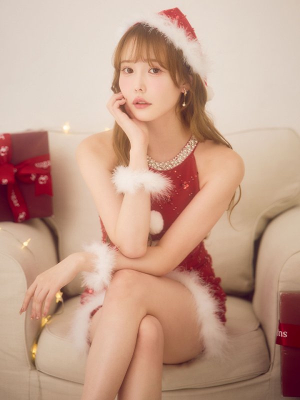 画像35: 【予約 / 11月中旬発送予定】【送料無料！】【サンタ】サイドリボンツイードビジューサンタコスプレ【コスプレ5点セット】【XS-Lサイズ/2カラー】[OF03] (35)