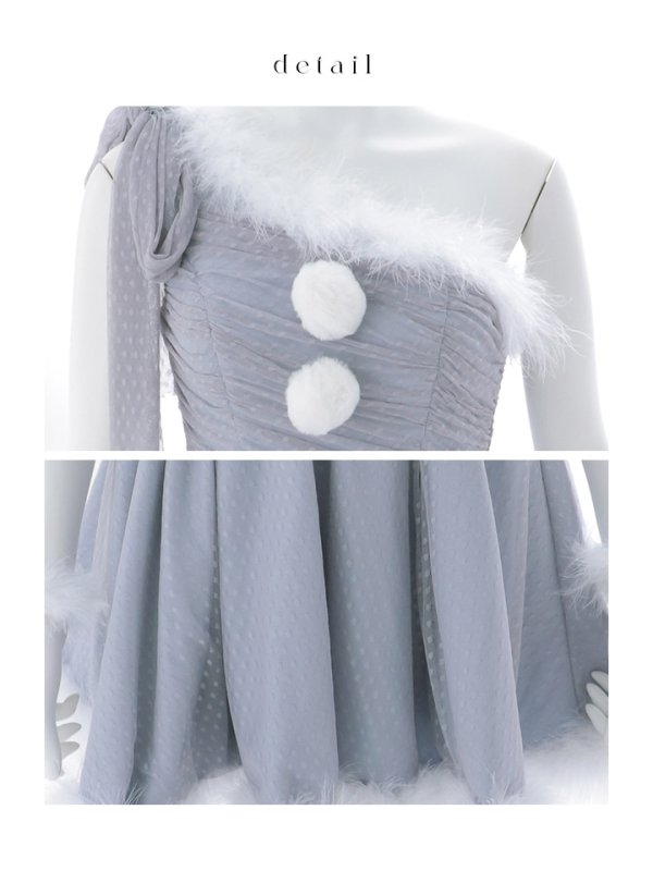 画像37: 【ノベルティ】【予約 / 11月中旬発送予定】【送料無料！】【サンタ】ワンショルリボンドットチュールサンタコスプレ【コスプレ4点セット】【XS-Lサイズ/2カラー】[OF03] (37)