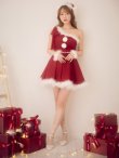 画像7: 【予約 / 11月中旬発送予定】【送料無料！】【サンタ】ワンショルリボンドットチュールサンタコスプレ【コスプレ4点セット】【XS-Lサイズ/2カラー】[OF03] (7)