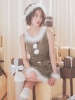 画像16: 【即日発送】【サンタ】ベルト付きファーサンタコスプレ【コスプレ4点セット】【XS-XLサイズ/3カラー】[OF04] (16)
