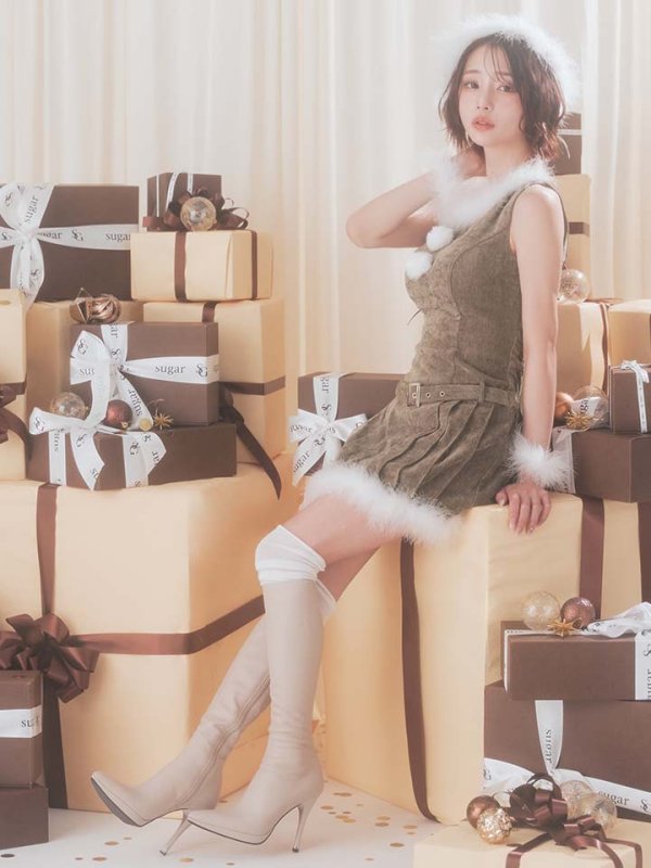 画像23: 【即日発送】【サンタ】ベルト付きファーサンタコスプレ【コスプレ4点セット】【XS-XLサイズ/3カラー】[HC03] (23)