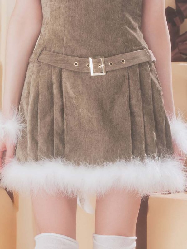 画像29: 【即日発送】【サンタ】ベルト付きファーサンタコスプレ【コスプレ4点セット】【XS-XLサイズ/3カラー】[OF04] (29)