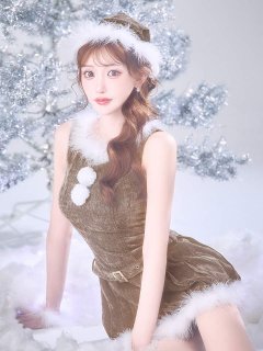 【サンタ】ベルト付きファーサンタコスプレ