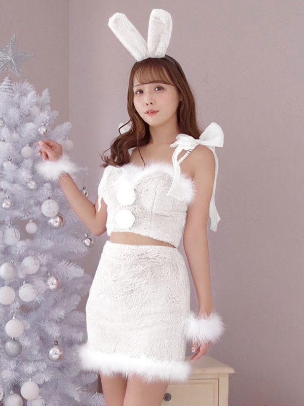 画像4: 【予約 / 11月下旬発送予定】【送料無料!】【サンタ】チュールリボンセットアップサンタコスプレ【コスプレ4点セット】【S-Mサイズ/2カラー】 (4)