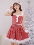 画像18: 【一部予約商品/11月中旬発送予定】【サンタコス 4点セット】【XS-XLサイズ/3カラー】ラメツイードミニワンピースサンタ[YMT] (18)