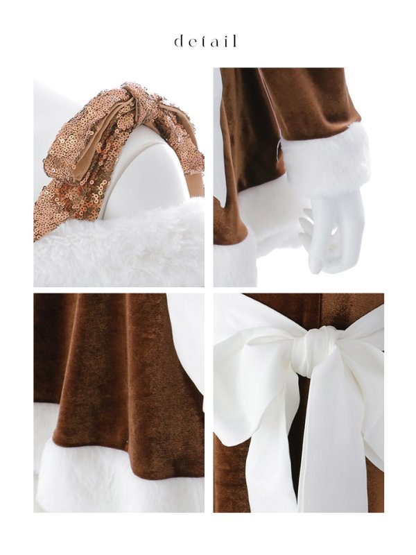 画像39: 【送料無料！】【サンタ】グリッターリボン2段フレアサンタコスプレ【コスプレ4点セット】【XS-XLサイズ/8カラー】[OF01] (39)