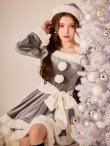 画像34: 【一部予約 / 10月下旬発送予定】【送料無料！】【サンタ】グリッターリボン2段フレアサンタコスプレ【コスプレ4点セット】【XS-XLサイズ/8カラー】[OF03] (34)