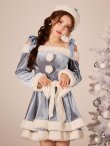 画像2: 【一部予約 / 10月下旬発送予定】【送料無料！】【サンタ】グリッターリボン2段フレアサンタコスプレ【コスプレ4点セット】【XS-XLサイズ/8カラー】[OF03] (2)